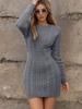 Women's Fall Winter Crew Neck Long Sleeve Bodycon Knit Dress