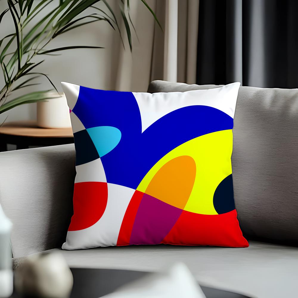 Viral AAbstract Curveful Cushion Cover Antidustmite Pillowcase Invisible Zipper Silky Short Plush Sofa Cushion Cover