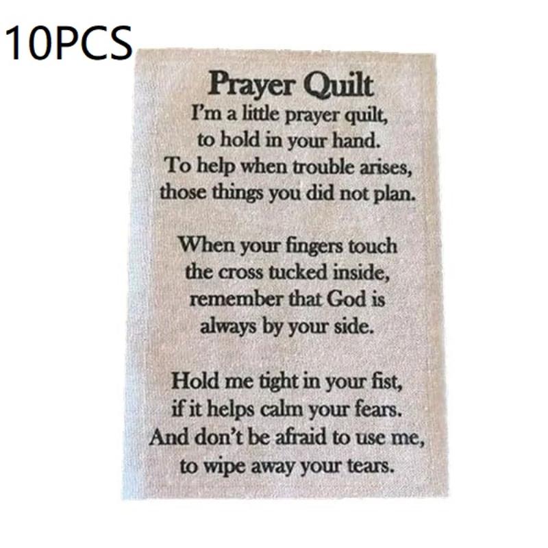 1/5/10Pcs Creative Pocket Prayer Quilt Prayer Gifts Handmade Sew Quilt Symbolism Poems Quilts