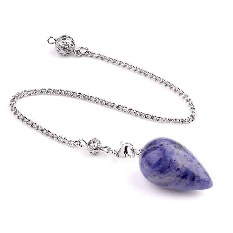 1pc Natural Stone Pendant Crystal Pendulums for Dowsing Divination Obsidian Quartz Reiki Spiritual Healing Pendule Jewelry