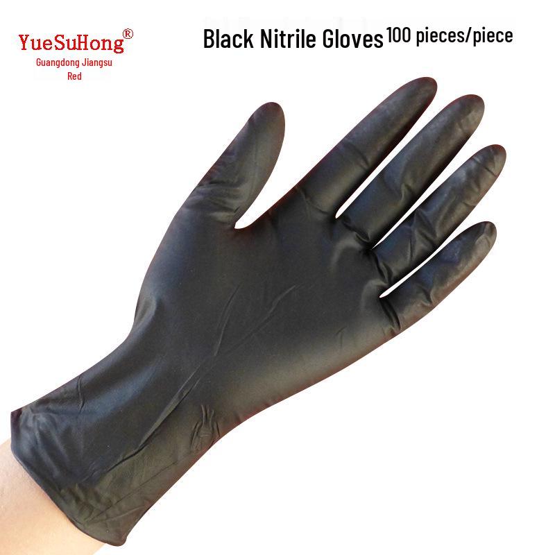 Thick Black Nitrile Gloves - Disposable Black Thickened 6.5g