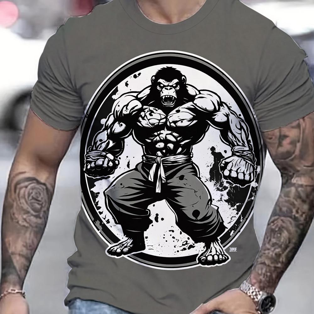 Men Summer Breathable Quick Drying Sports Tops Fashion Boxing Short Sleeve Tees
