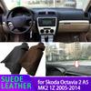 For Skoda Octavia 2 A5 2005-2014 MK2 1Z Car Dashmat Dashboard Cover Suede Leather Dash Mat Pad Sunshade Accessories