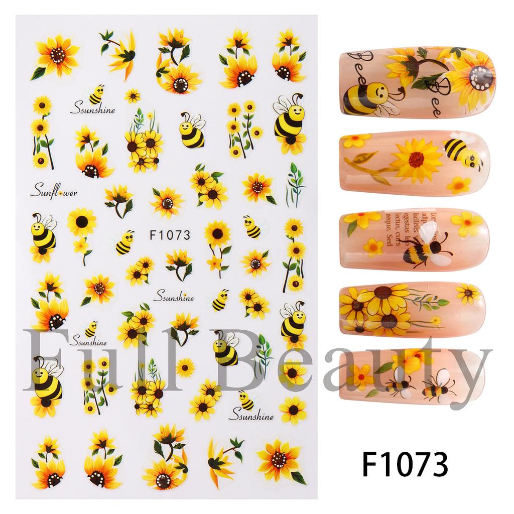 Nail Art Stickers Autumn Thanksgiving Maple Leaf Harvest Mushroom Hazelnut Honey Yellow Leaf Nail Stickers