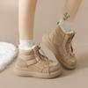Women's high fashion lightweight soft sole winter warm fur one snow boots padded lining non-slip casual sports Martin cotton boots