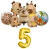 New Capybara Birthday Decoration Capybara Tableware Party Balloons Cups Plate Kit Banner Backdrop Cartoon Deco Supplies Set