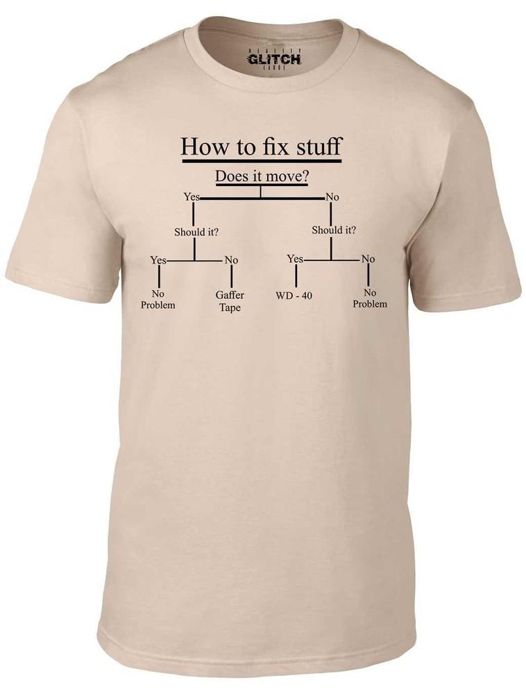 

How to fix stuff T-Shirt Funny t shirt DIY joke dad grandad gift fathers day L