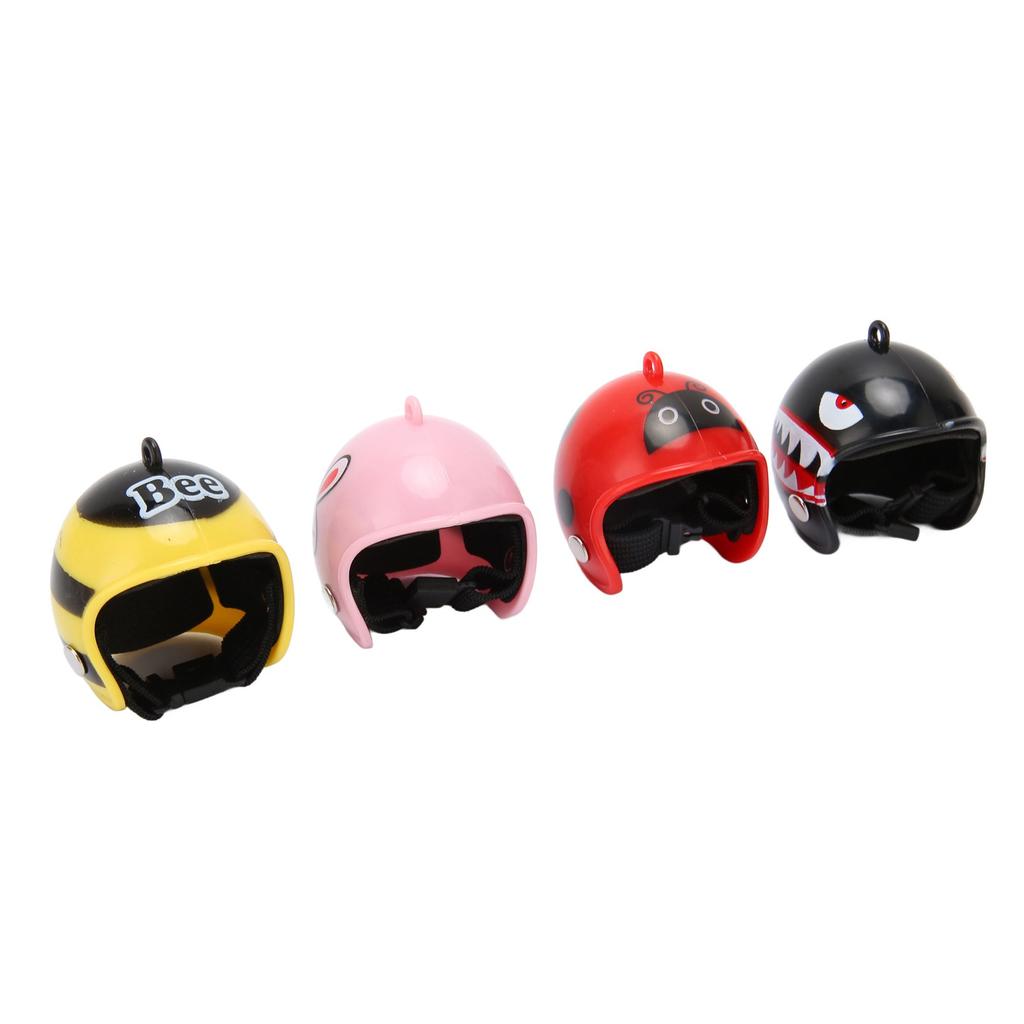 4PCS Chicken Helmet Adjustable Comfortable Safe Funny Parrot Helmet with Elastic Band for Small Pets