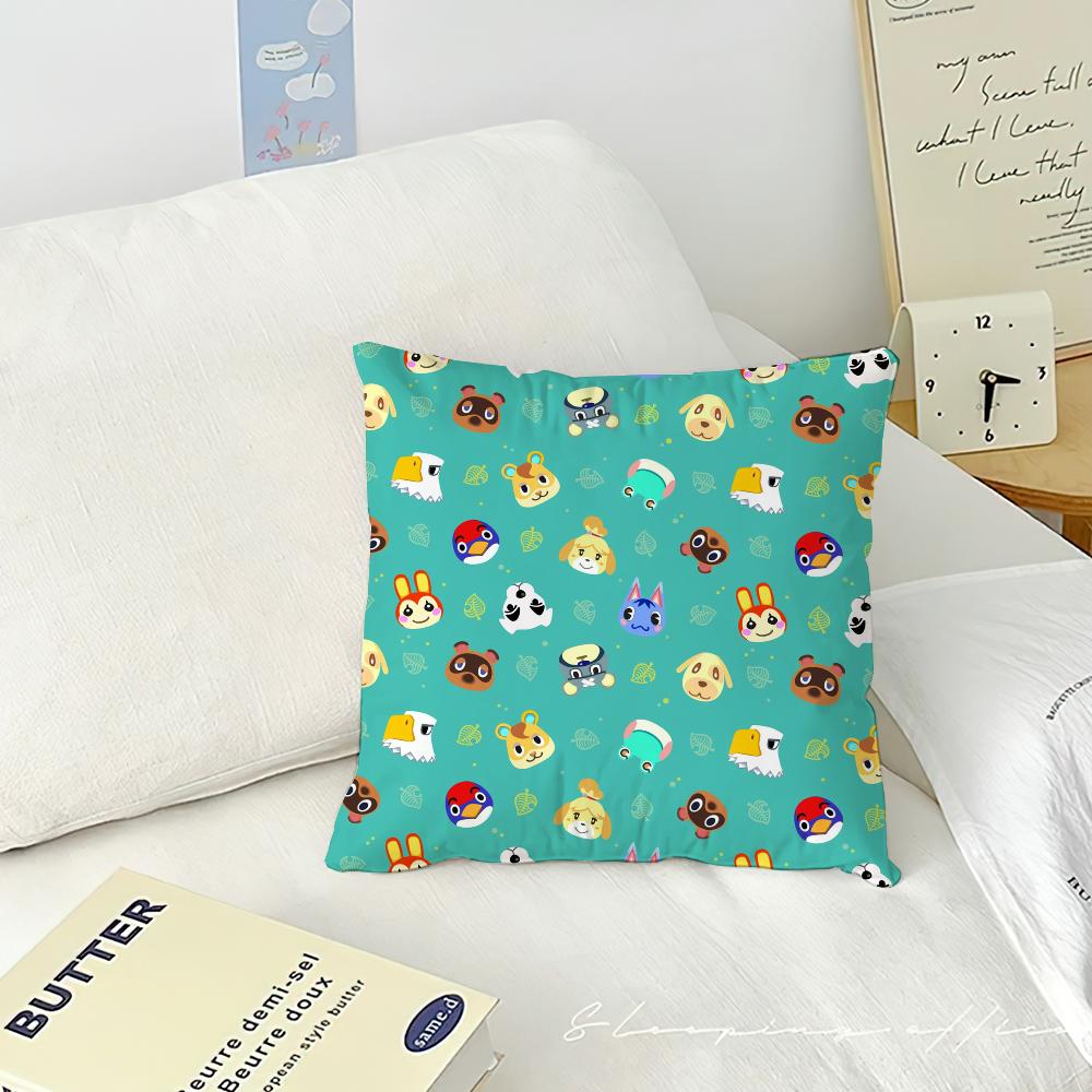 Game A-Animal Cute C-Crossing Cushion Cover Sofa Living Room Bedroom Headboard Backrest Cushion Square Cushion Nap Time Pillow C