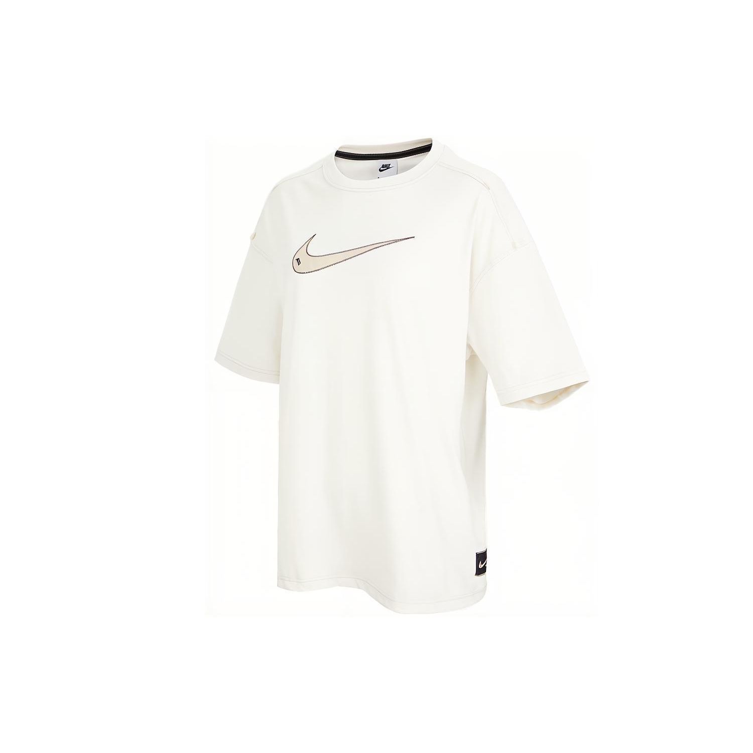 

Nike Американский ретро-принт с логотипом, спортивная повседневная футболка с короткими рукавами и заниженными плечами, женские топы, белые DM6212-030 L