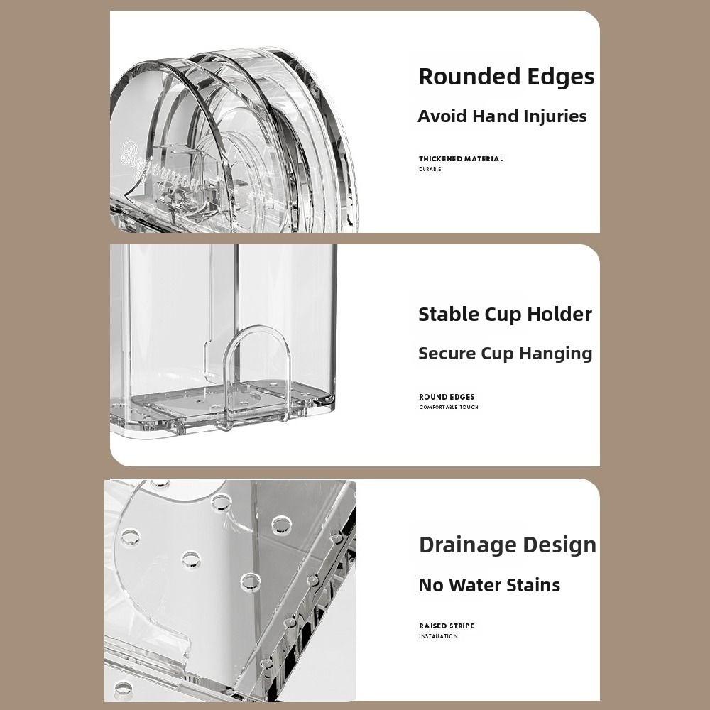 Quick-Drain Toothpaste Storage Rack Wall Mounted Toothbrush Dispenser with Cup  Home Use