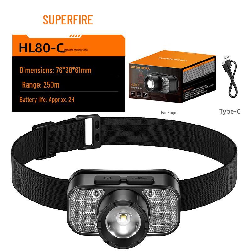 

SupFire HL80-C Outdoor Rechargeable Headlamp