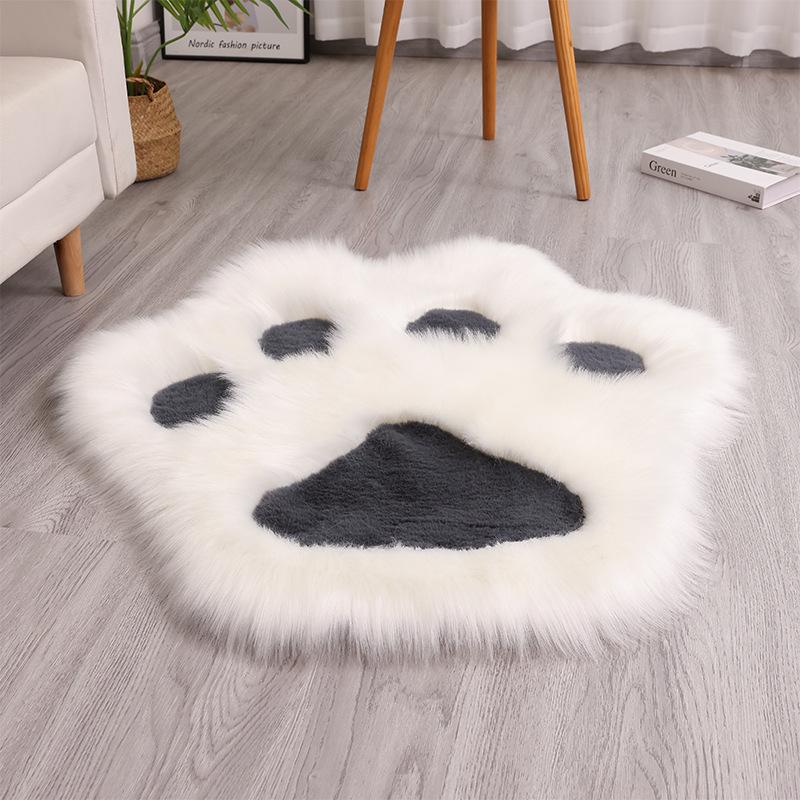 Cat Paw Rug - Skin-Friendly, No Shedding, Machine Washable, Imitation Rabbit Fur Blend for Bedroom/Sofa/Living Room Floor Mat