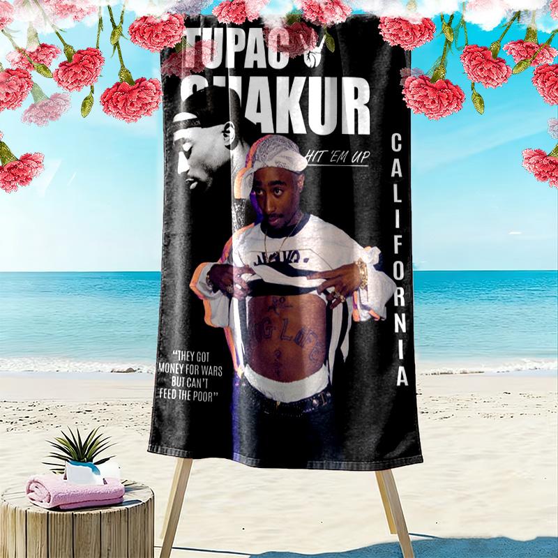 Legacy Tupac: Iconic Spirit Beach Towel Outdoor Camping Soft Quick-drying Swim Towel Swim Seaside Travel and Vacation Towels Fashion Beach