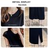 2024 Summer High-End Women's Petite Knit Shoulder Dress - Hip-Hugging, Slimming, Short Sleeve, Elegant Long Style