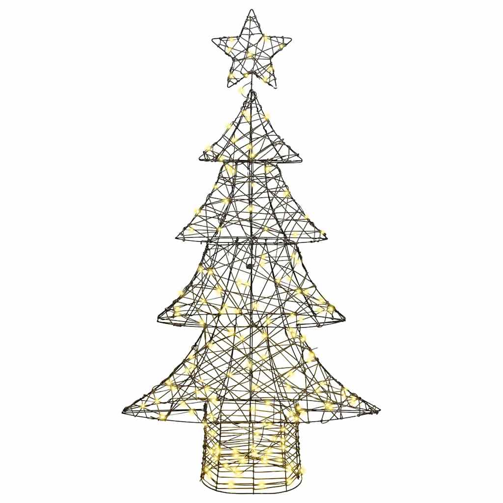 Christmas Tree with 160 Warm White LEDs 150 cm Rattan
