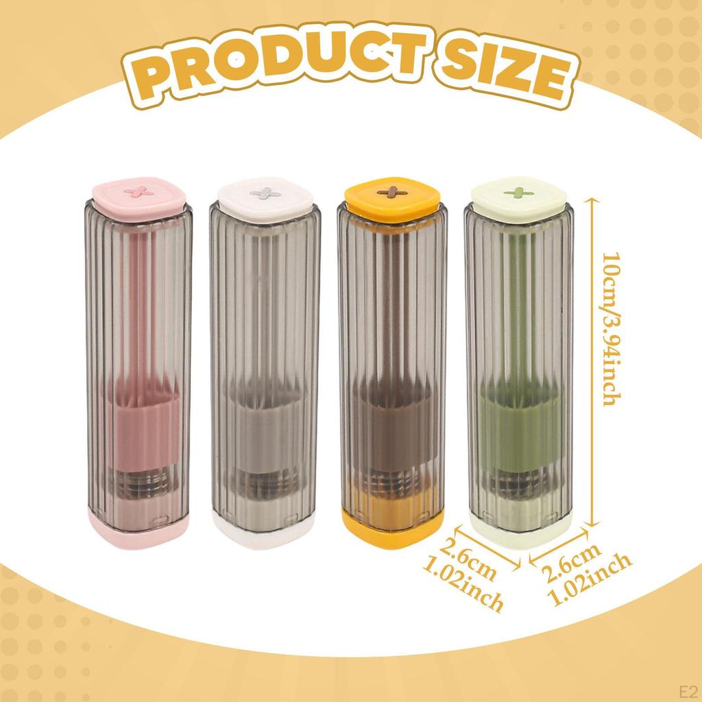 4x Sewing Tube Organizer Small Portable Toothpick Holder Case for Backpack Trip Hand Crafts