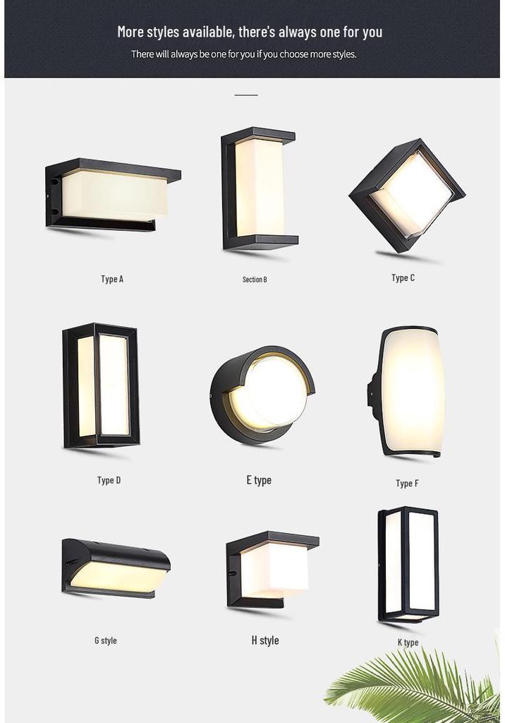 Simple Modern Waterproof LED Outdoor Wall Lamp for Garden, Balcony, and Terrace with Sensor and Moisture-Proof Features.