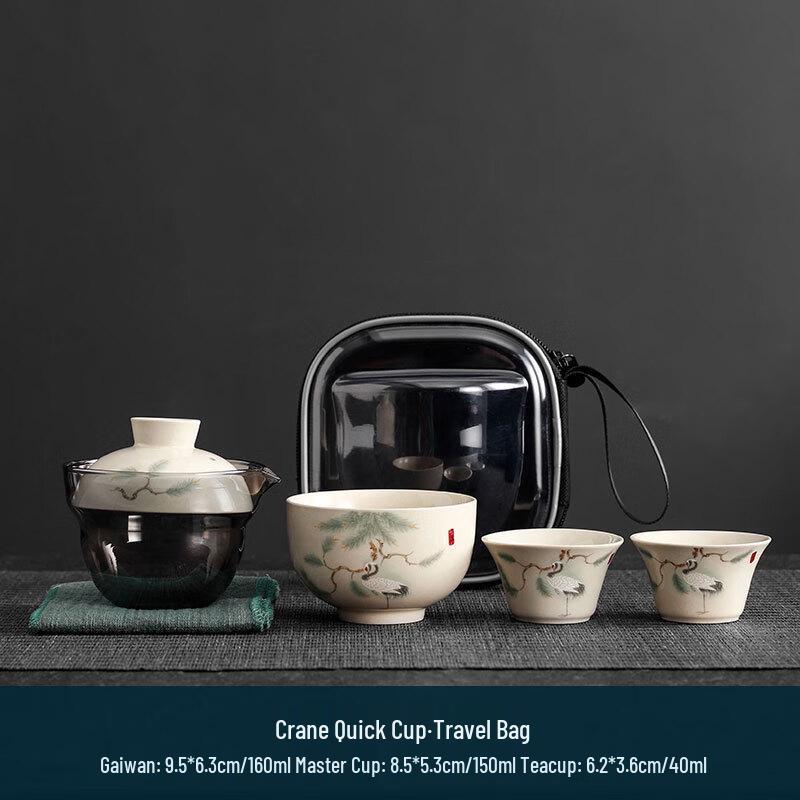 Ink Wash Hand-painted Travel Tea Set