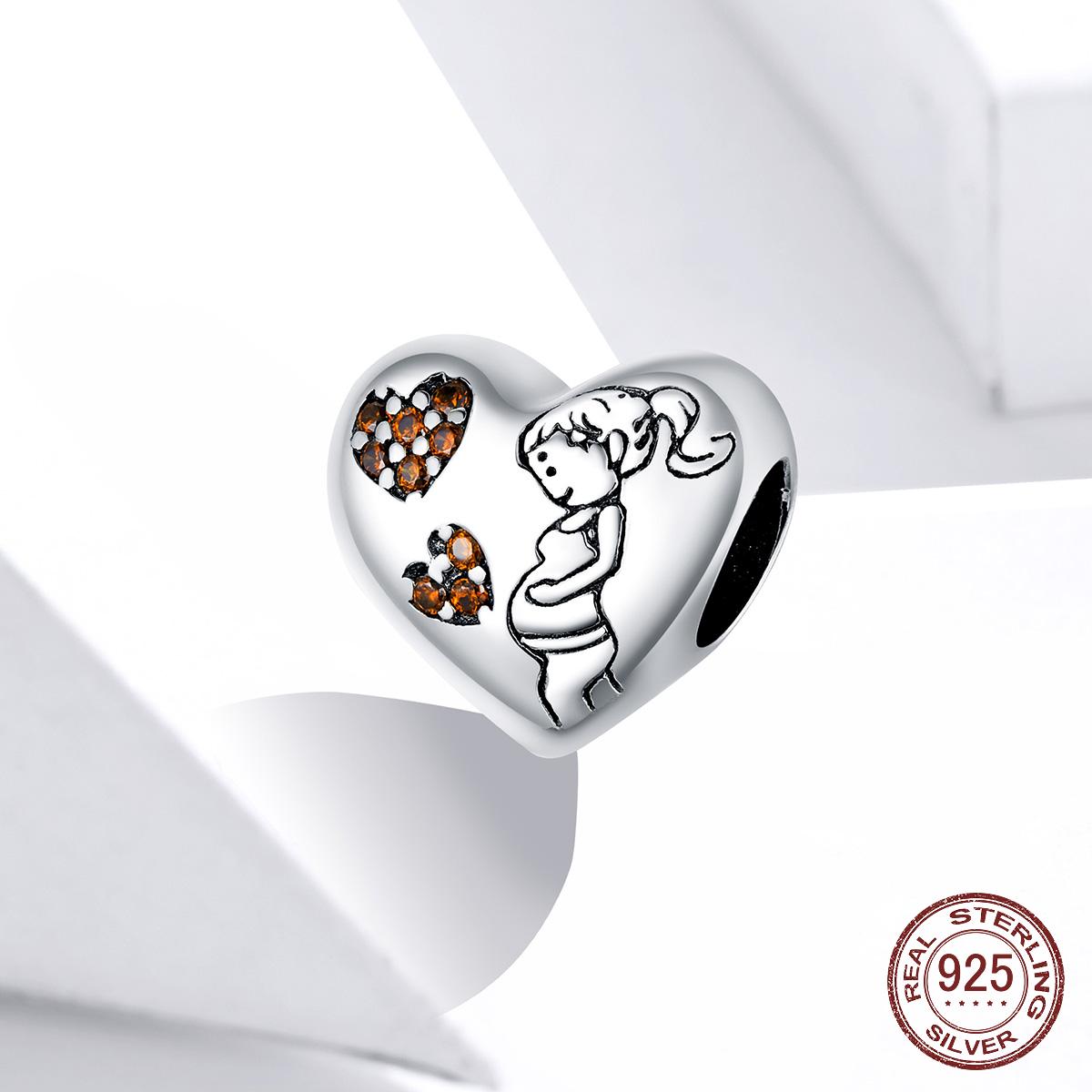 

925 стерлингового серебра материнская любовь эмаль шарм для оригинального серебряного браслета и браслета DIY ювелирный браслет