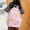 Solid Color Women's Backpack Large Capacity Student School Bag