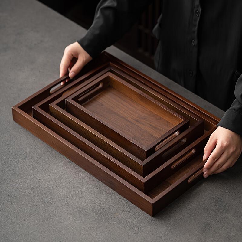 Zhaoran Bamboo Wood Rectangular Display & Tea Tray