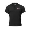 Muscleguys Polo slim in cotone da uomo con stampa zip stile europeo e americano alla moda con t-shirt slim fitness a maniche corte