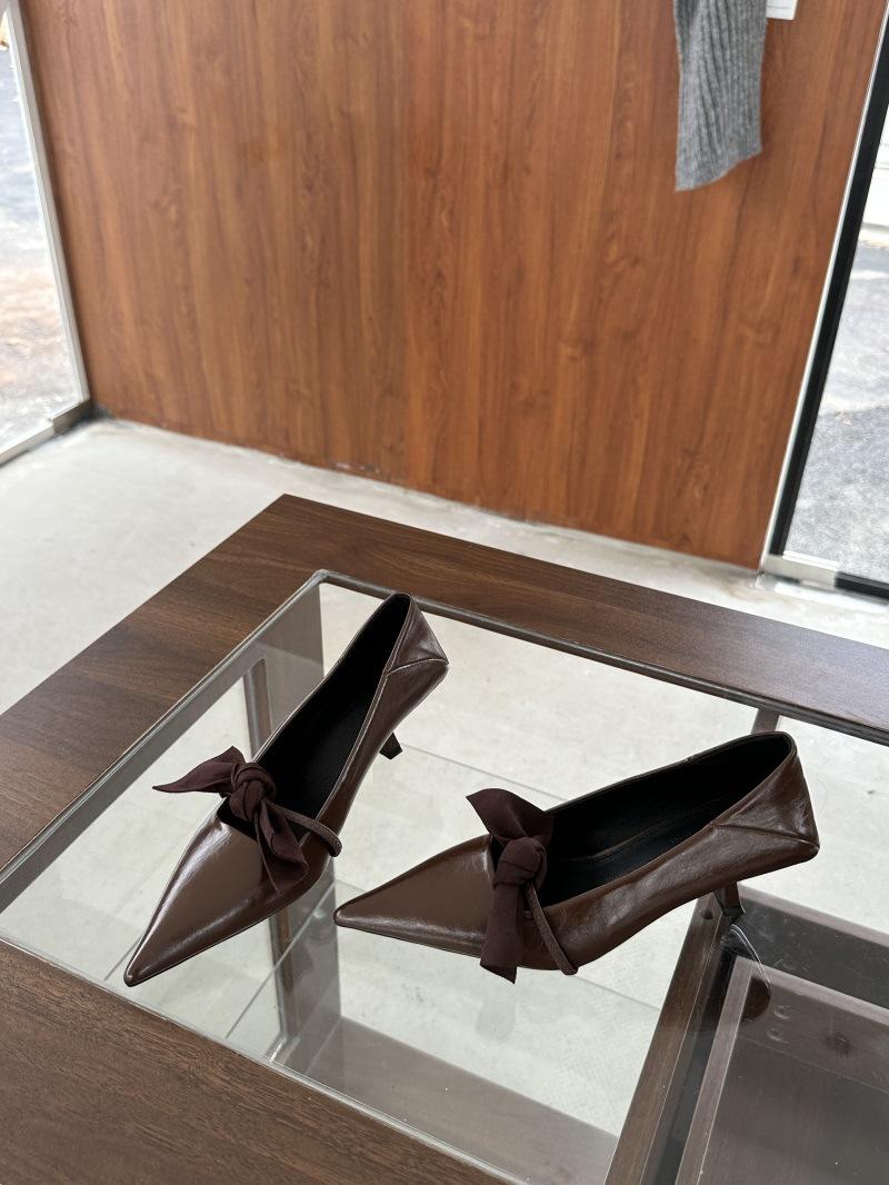 

Туфли на высоком каблуке с острым носком, удобные туфли на высоком каблуке, сандалии-слипоны, женские туфли-лодочки на шнуровке, сексуальные, 2024, с мелким вырезом, классический стиль S 40