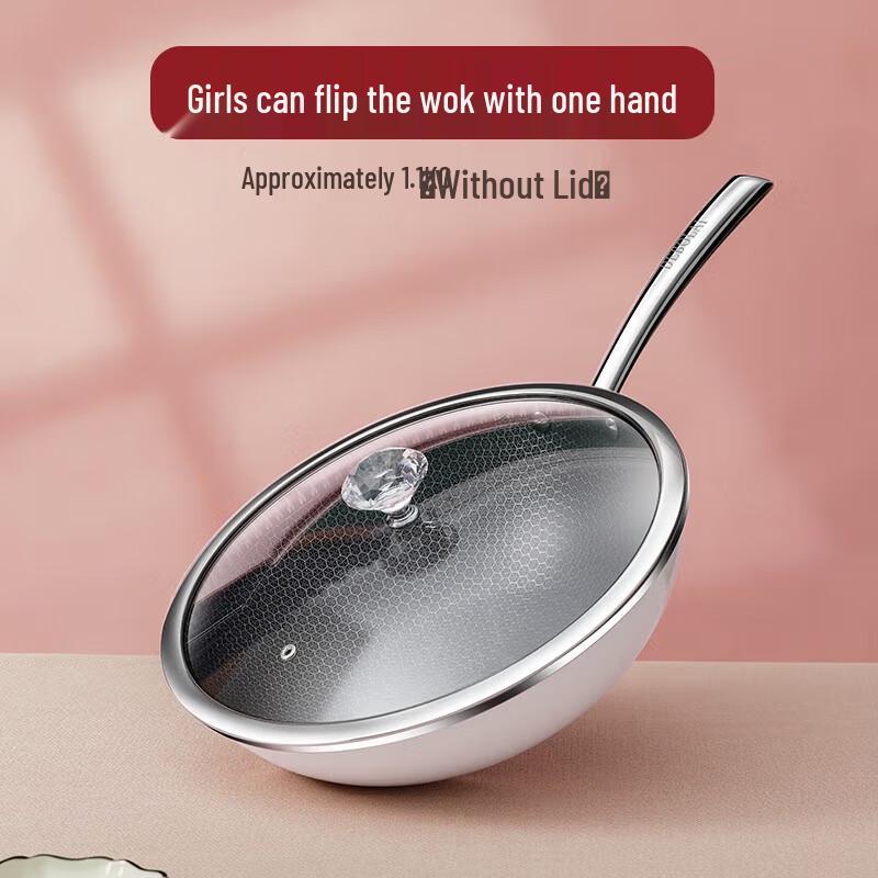 Debolai Langshida 316 Stainless Steel Non-Stick Wok