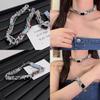 Fashionable Y2k Ruby Element Necklace Women Geometric Chain Sweet Cool Style