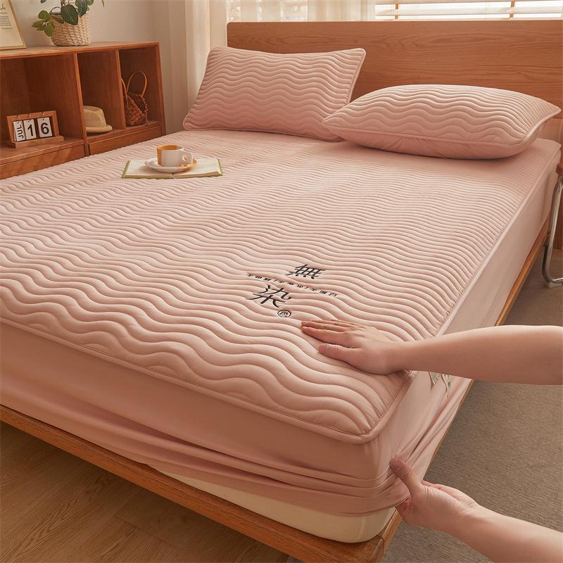 Non-dyeing Class A Padded Thickened Mattress Three-piece Set Non-slip Fixed Mattress Protective Cover Fully Enclosed Elastic Band