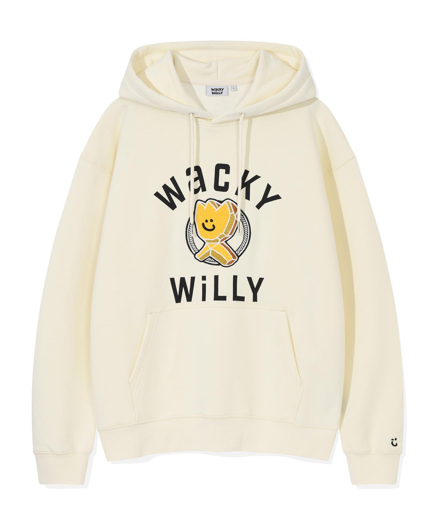 Wacky Willy One-Point Graphic Hoodie Cream S