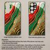 Red Green Mineral Pattern 2D Phone Case for Samsung S26 S25 S24 S23 S22 S21 S20 A55 A54 A53 Tempered Glass Protective Cover