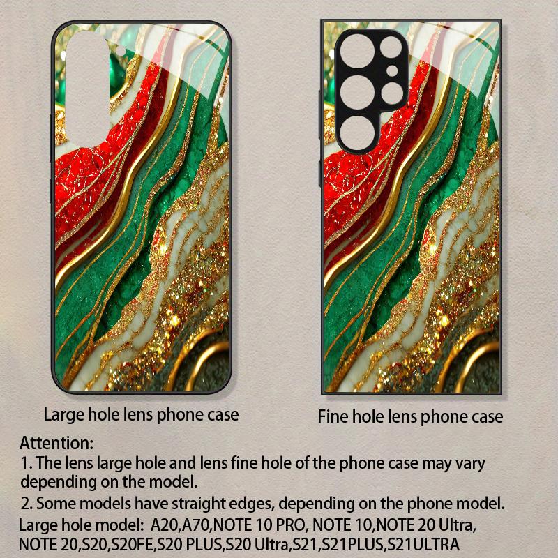 Red Green Mineral Pattern 2D Phone Case for Samsung S26 S25 S24 S23 S22 S21 S20 A55 A54 A53 Tempered Glass Protective Cover