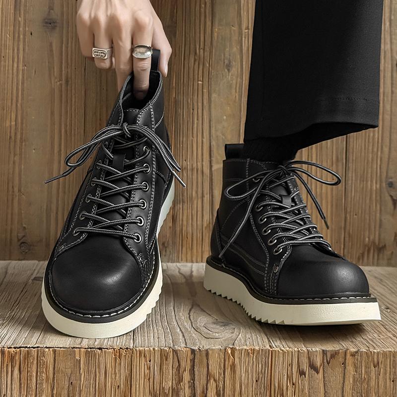 Fashion High top men's shoes Designer's luxury minimalist style Party Leisure Business Office Autumn and winter shoes outdoor Lace up