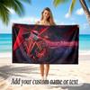 City Cyberpunk Theme Soft Beach Towel Personalized Custom Name Text Towel Portable for Beach Pool Travel