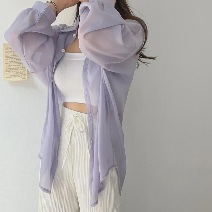 Women's Summer Cardigan – Ice Silk Sun Protection, Thin and Drapey Design Cover-up Top