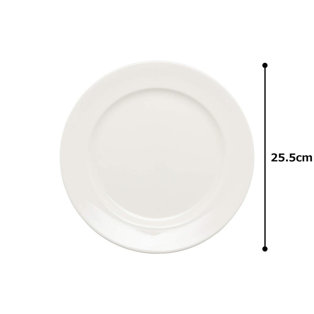 NARUMI Royal Court Simple Dinner Dishwasher Made In Plate, 25cm, White, Plate, Rim, Microwaveable, Safe, Japan, 9265-1672