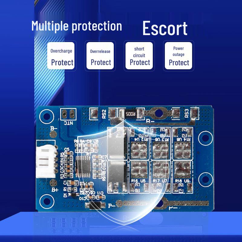4S 12.8V Lithium Battery Protection Board with Overcharge, Overdischarge, Short Circuit, and 20A Current Limit.
