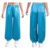 Girls Satin Bloomers Belly Dance Pants Elastic Waistband Loose Fit Solid Color Performance Outfit
