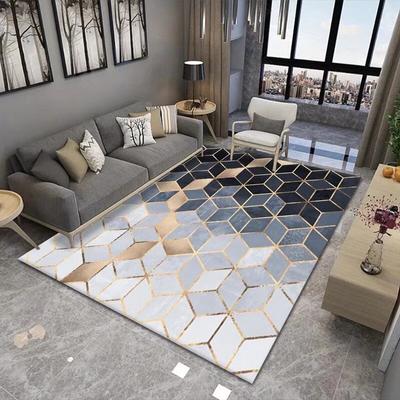 Nordic Simple Style Living Room Large Carpet Home Bedroom Full of Geometric Style Coffee Table Mat Can Be Machine Washable