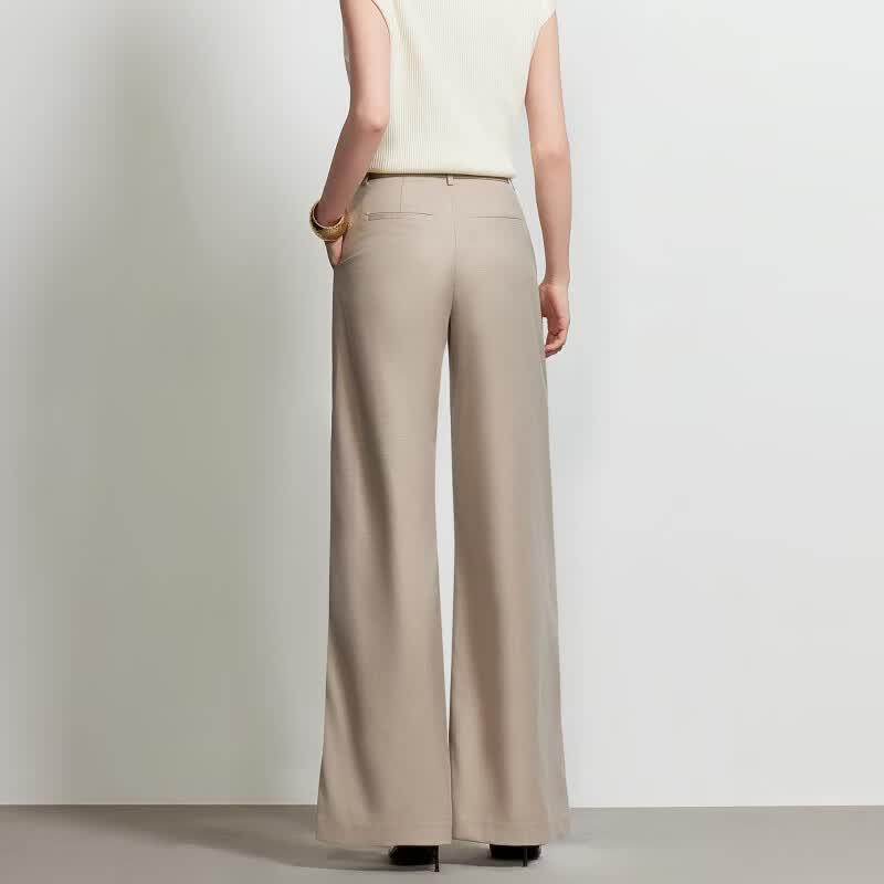 VEROMODA Women's Pleated Wide-Leg Trousers with Belt