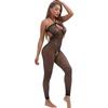 Explosive sexy temptation hollowed-out perspective net hole hole open one-piece net uniform open-toed neck