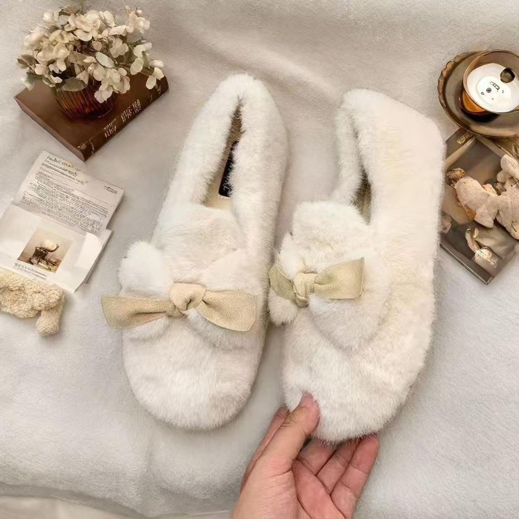 Doudou Shoes Winter Plush Shoes Outer Wear Indoor New Thickened Fairy Wind Warm Cotton Ladyshoes