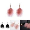 Plush Unique Feather Earrings For Women Fall 2021 Geometric Street Fashion