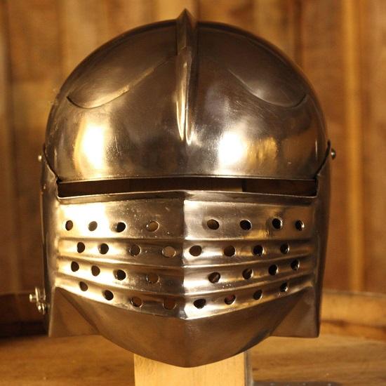 

Handcrafted Italian Bellows Face Sallet Helmet for LARP, Cosplay & Display, Knight Costume Accessory, Historic Costume Helmet