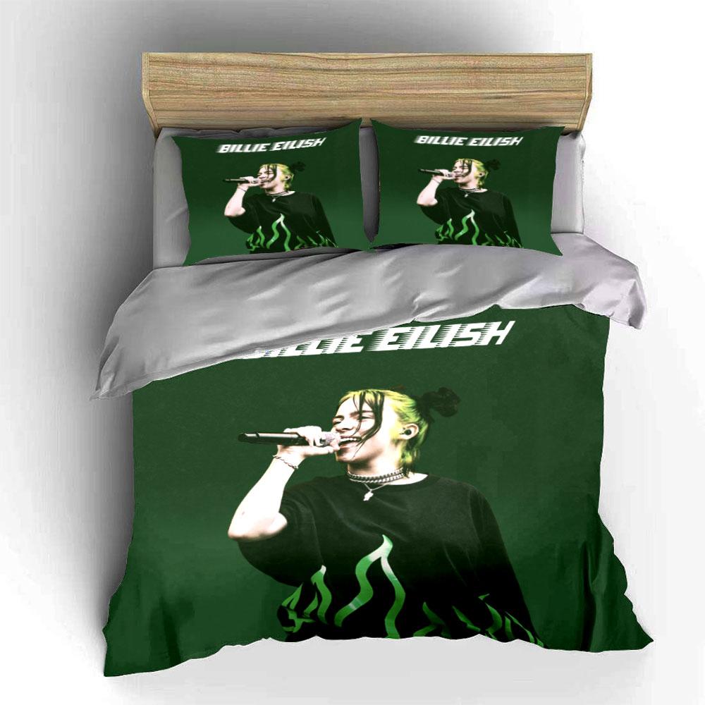 Billie Eilish Green Bedding Set Bedding Duvet Cover Set Duvet Cover Pillowcases (1*Duvet Cover 2*Pillowcases, Without Duvet Insert)