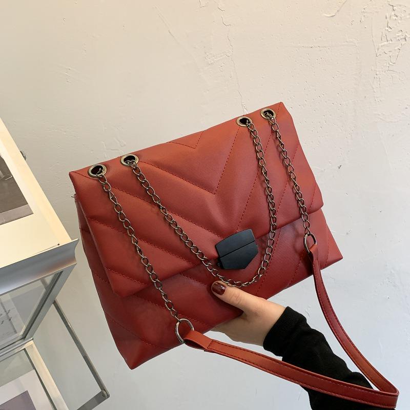 Women's Large-capacity Bag Autumn and Winter New Trendy Fashion Versatile Chain Messenger Bag Shoulder Small Square Bag