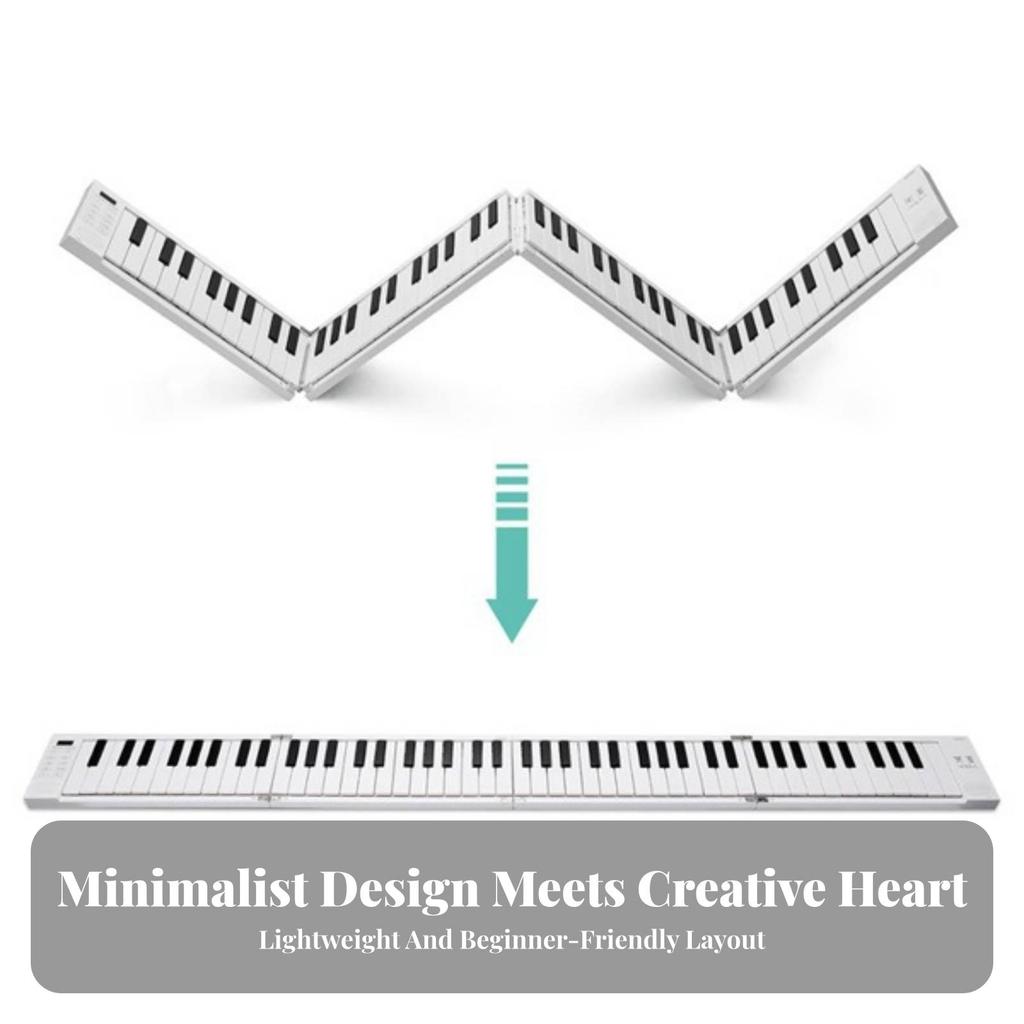 Foldable Piano with Sustain Pedal Space-Saving for Beginners, Students