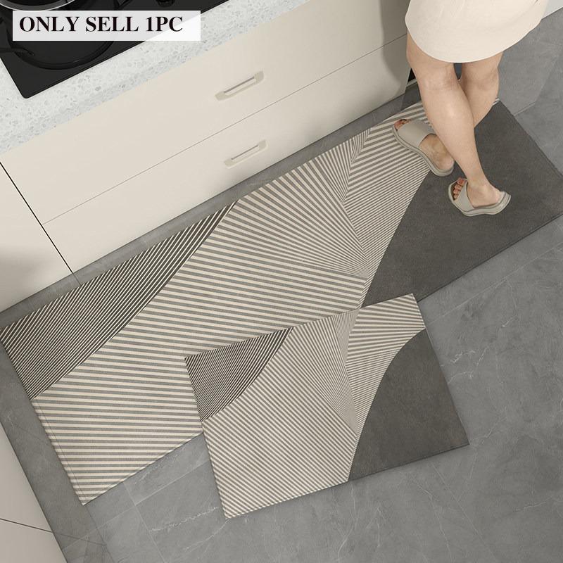 Kitchen Carpet PVC Waterproof Leather Floor Mat Minimalist Geometric Pattern Rug Long Size Home Decor Rugs Alfombra De Cocina